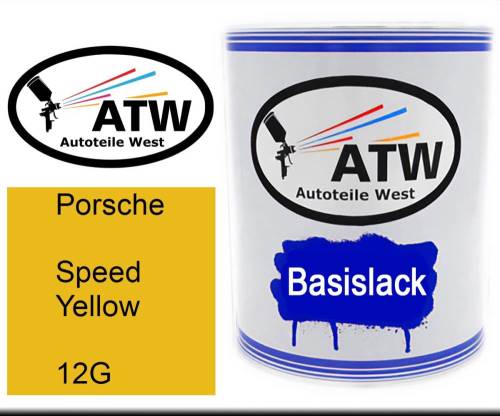 Porsche, Speed Yellow, 12G: 1L Lackdose, von ATW Autoteile West.